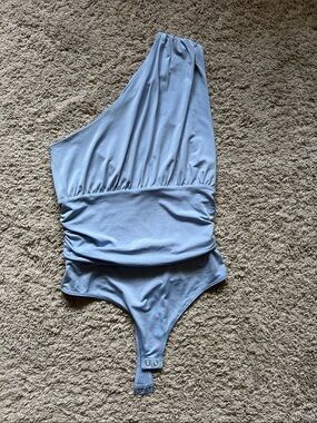 Express Light Blue One-Shoulder Bodysuit